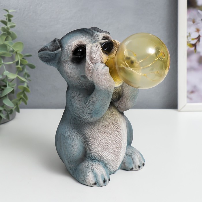 

Сувенир полистоун свет "Терьер и мыльный пузырь" от солнечной батареи 18х10,5х17,5 см