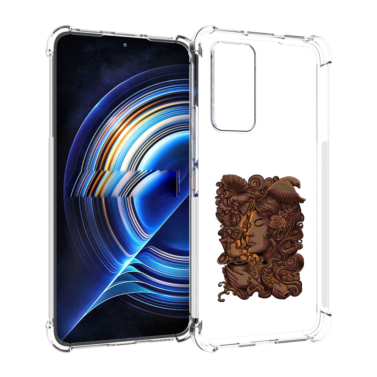 

Чехол MyPads девушка с длинными волосами абстракция для Tecno Camon 19 Neo, Прозрачный, Tocco