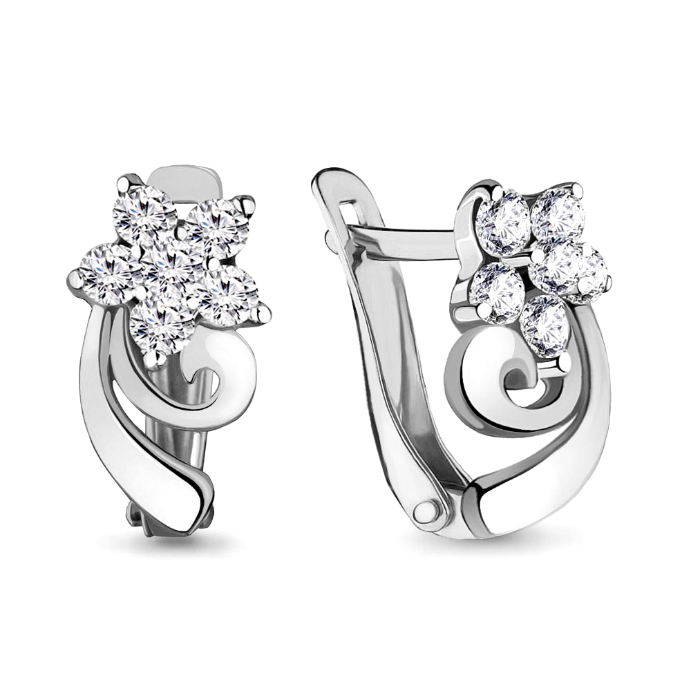 

Серьги из серебра с фианитом Aquamarine 45371А_925_р, 45371А_925_р
