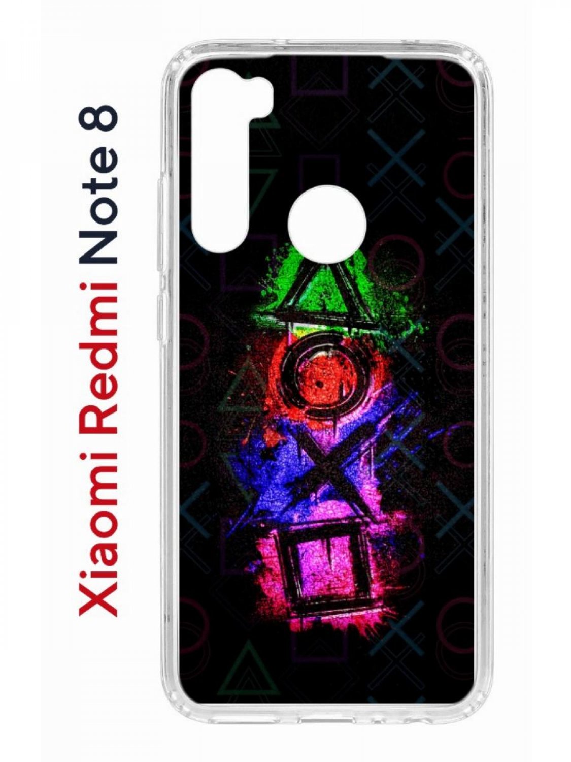 Чехол на Xiaomi Redmi Note 8 Kruche Print Гейминг,противоударный бампер,с защитой камеры