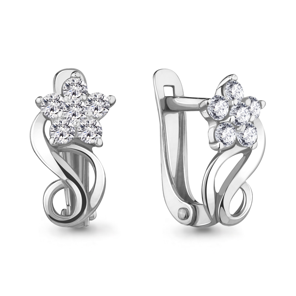 

Серьги из серебра с фианитом Aquamarine 45372А_925_р, 45372А_925_р