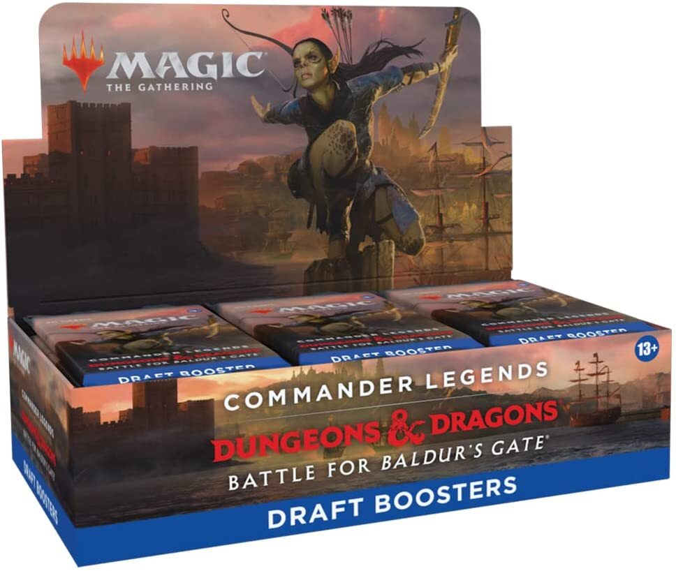 

Дисплей драфт-бустеров Commander Legends: Battle for Baldur’s Gate (на английском языке)