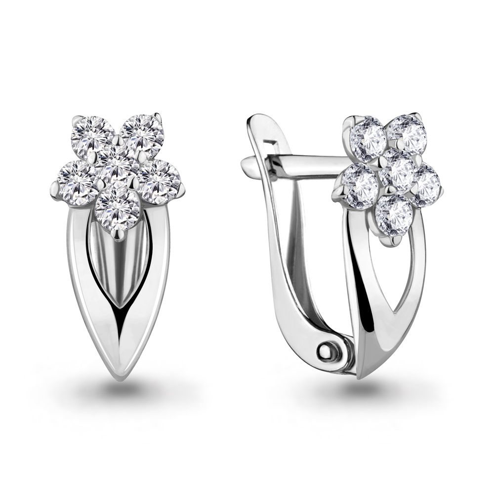 

Серьги из серебра с фианитом Aquamarine 45374А_925_р, 45374А_925_р