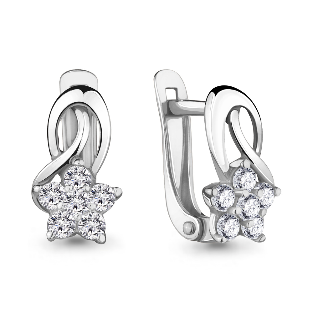 

Серьги из серебра с фианитом Aquamarine 45376А_925_р, 45376А_925_р