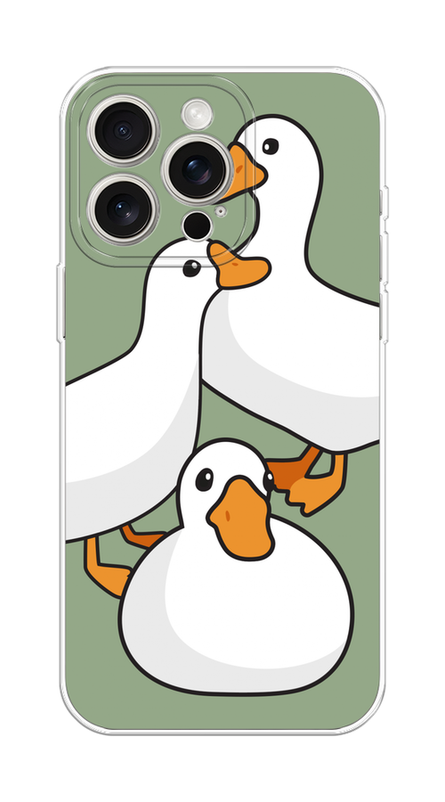 

Чехол на Apple iPhone 15 Pro Max "Утиное трио", Оранжевый;белый;серый, 15850-1