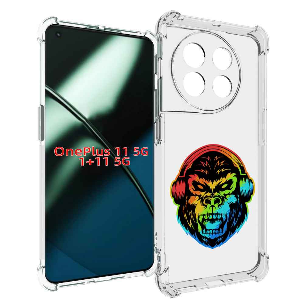 

Чехол MyPads Горилла-в-наушниках для OnePlus 11, Прозрачный, Tocco