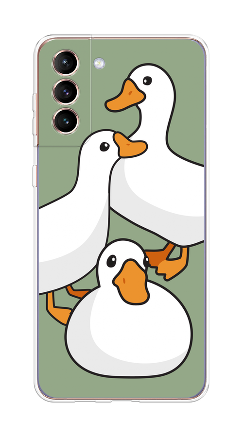 

Чехол на Samsung Galaxy S21 Plus "Утиное трио", Оранжевый;белый;серый, 2102150-1