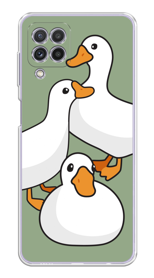 

Чехол на Samsung Galaxy A22/M22/M32 "Утиное трио", Оранжевый;белый;серый, 2103150-1