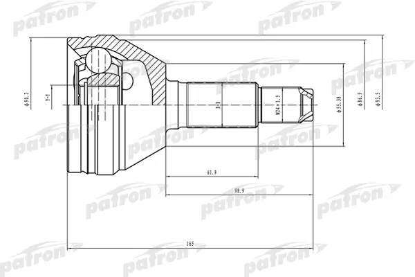 

ШРУС наружный 28x55.4x32 CHEVROLET EPICA (V250/V200) 03- PATRON PCV1498