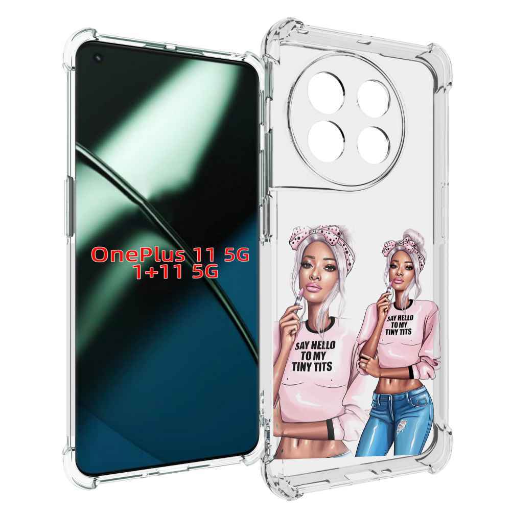 Чехол MyPads Девушка-в-розовой-футболке женский для OnePlus 11