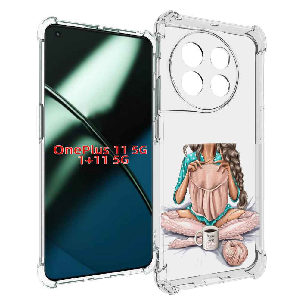 

Чехол MyPads Девушка-вяжет женский для OnePlus 11, Прозрачный, Tocco