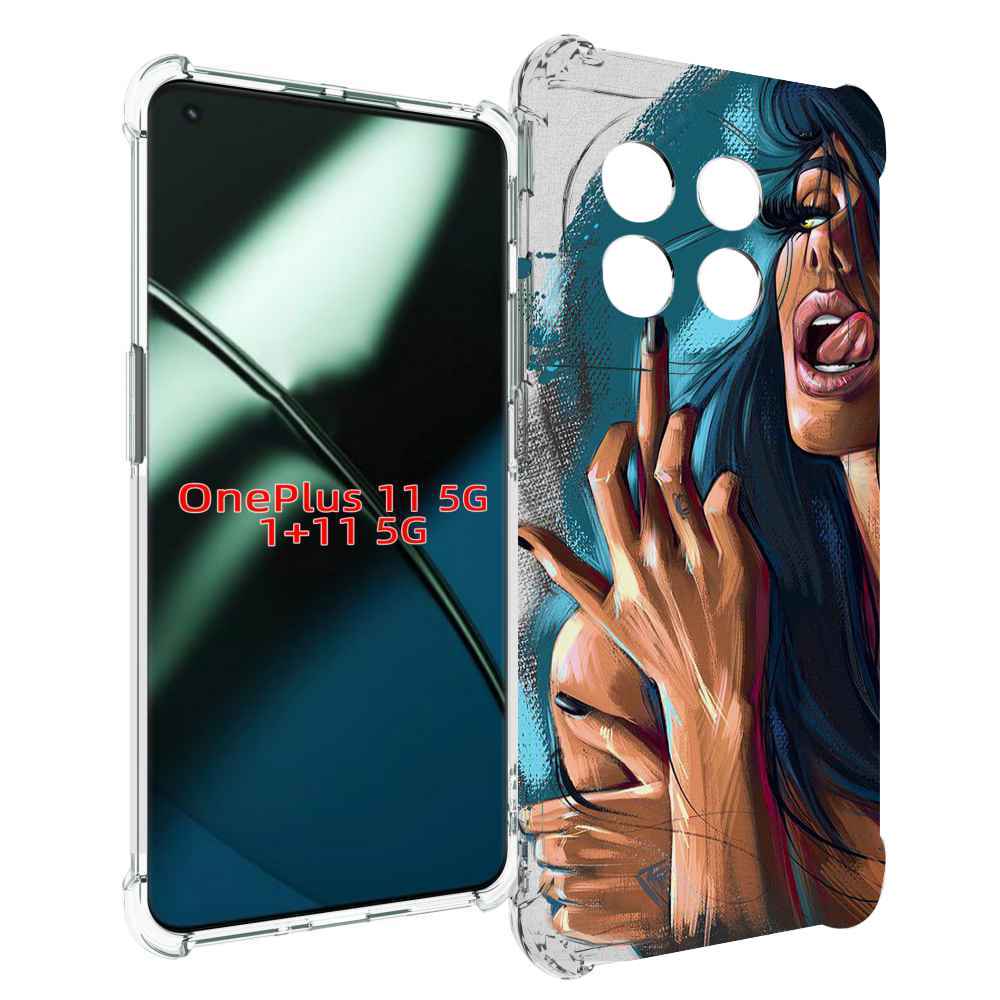 

Чехол MyPads Девушка-нарисованная-дерзкая женский для OnePlus 11, Прозрачный, Tocco