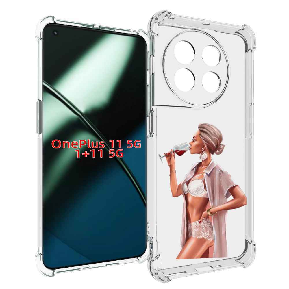 

Чехол MyPads Девушка-с-вином женский для OnePlus 11, Прозрачный, Tocco