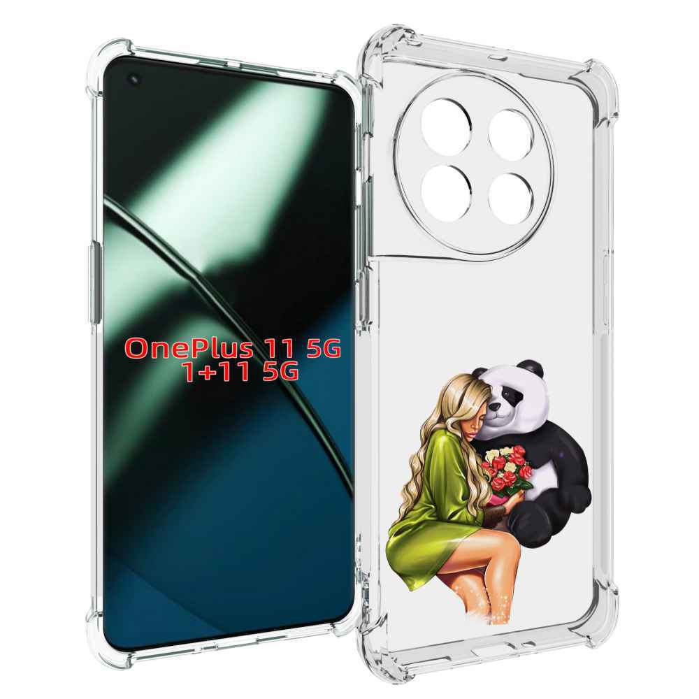 

Чехол MyPads Девушка-с-пандой-с-букетом женский для OnePlus 11, Прозрачный, Tocco