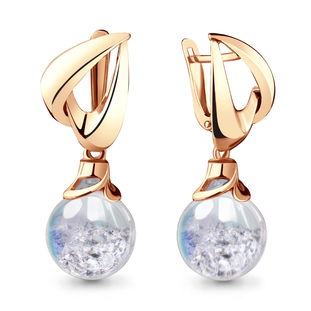 

Серьги из серебра с фианитом Aquamarine 45389П_925_з, 45389П_925_з