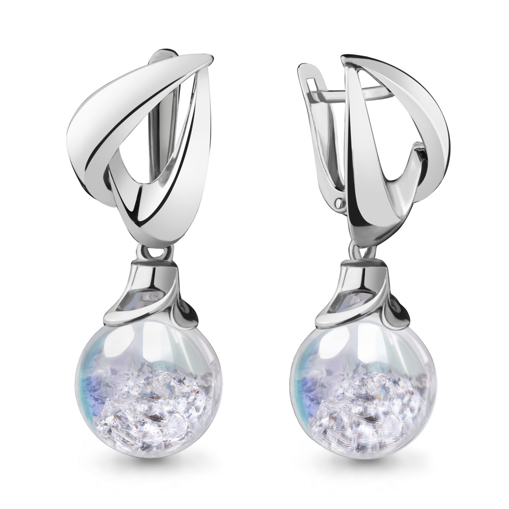 

Серьги из серебра с фианитом Aquamarine 45389П_925_р, 45389П_925_р