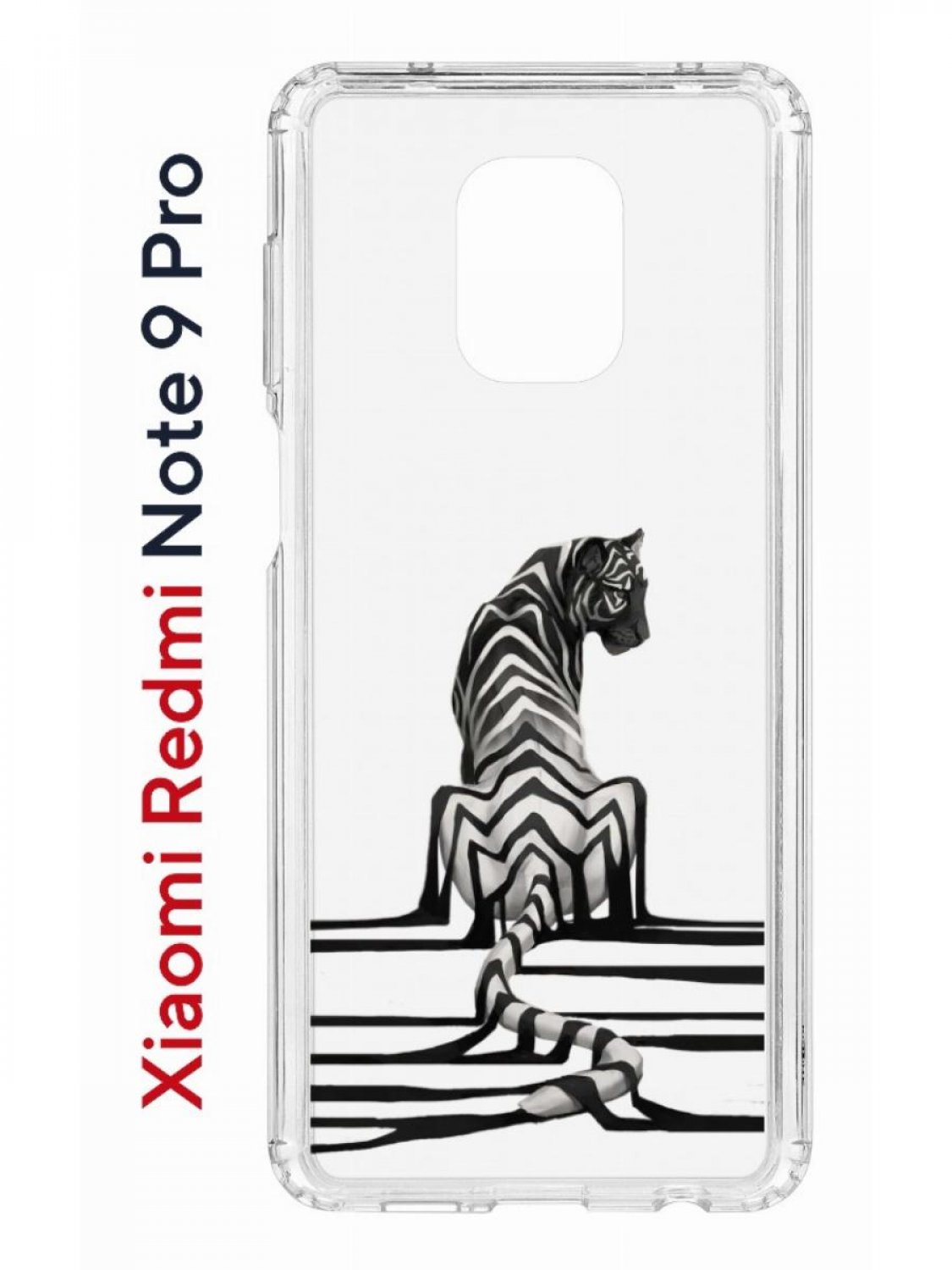 Чехол на Xiaomi Redmi Note 9 Pro/9s/9 Pro Max Kruche Print Tiger,противоударный бампер