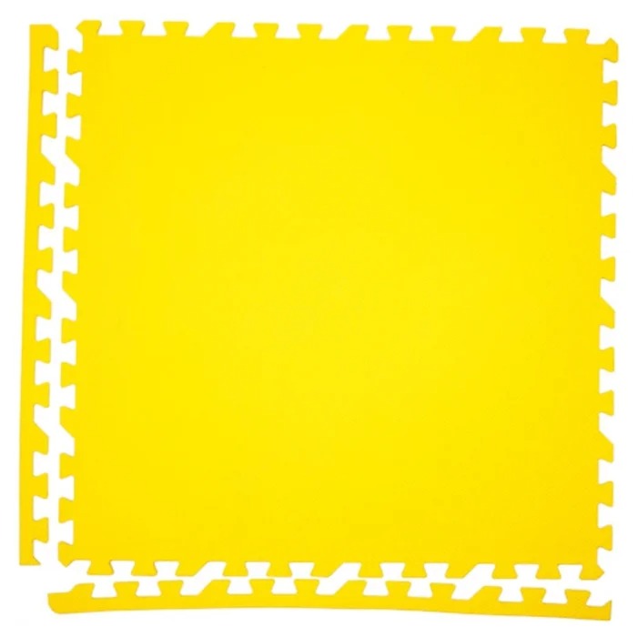 Мягкий пол коврик пазл ECO COVER  60х60х0,9 см. 4 дет. 60МП желтый с кромками