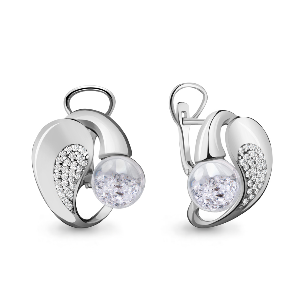 

Серьги из серебра с фианитом Aquamarine 45393А_925_р, 45393А_925_р
