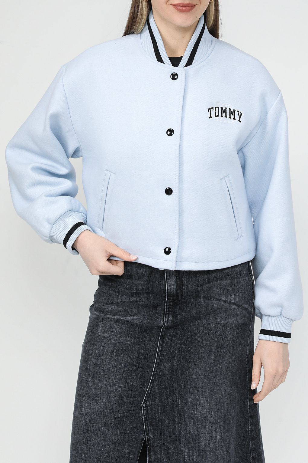 Бомбер женский Tommy Jeans DW0DW17236 голубой M