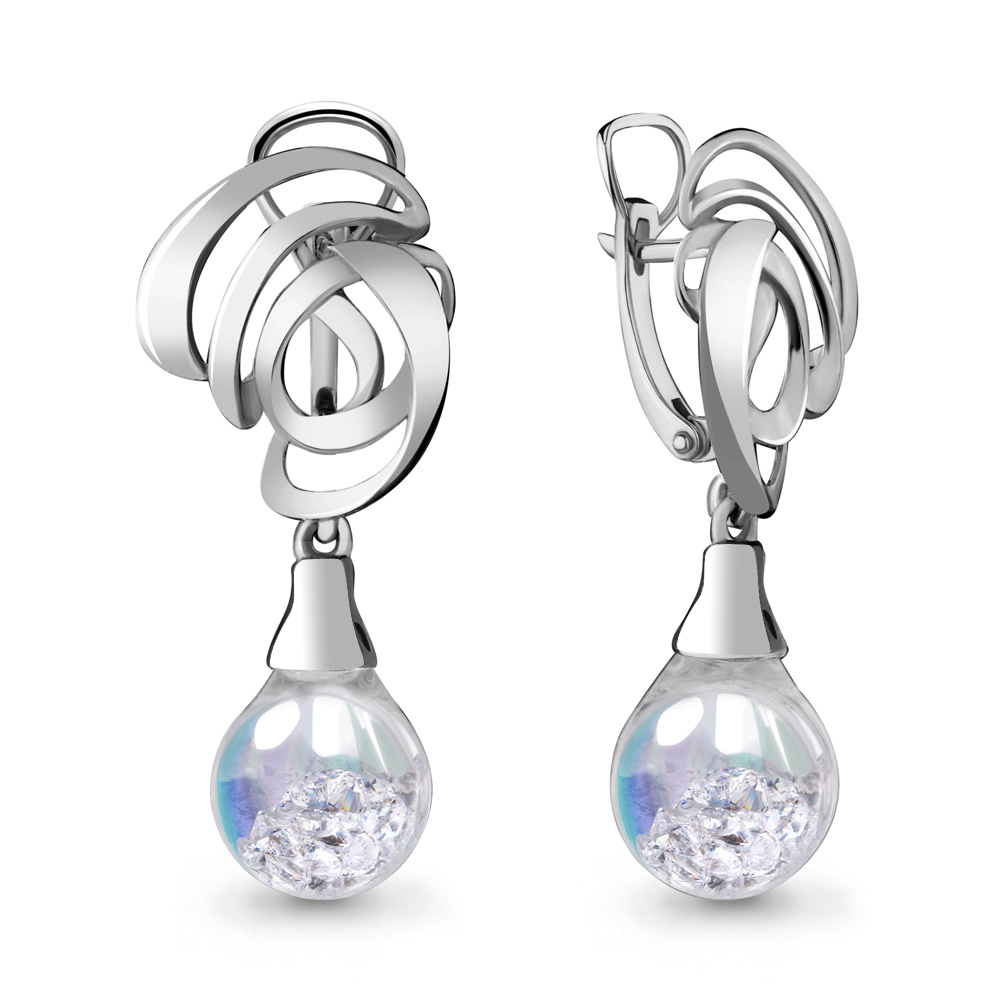 

Серьги из серебра с фианитом Aquamarine 45395П_925_р, 45395П_925_р