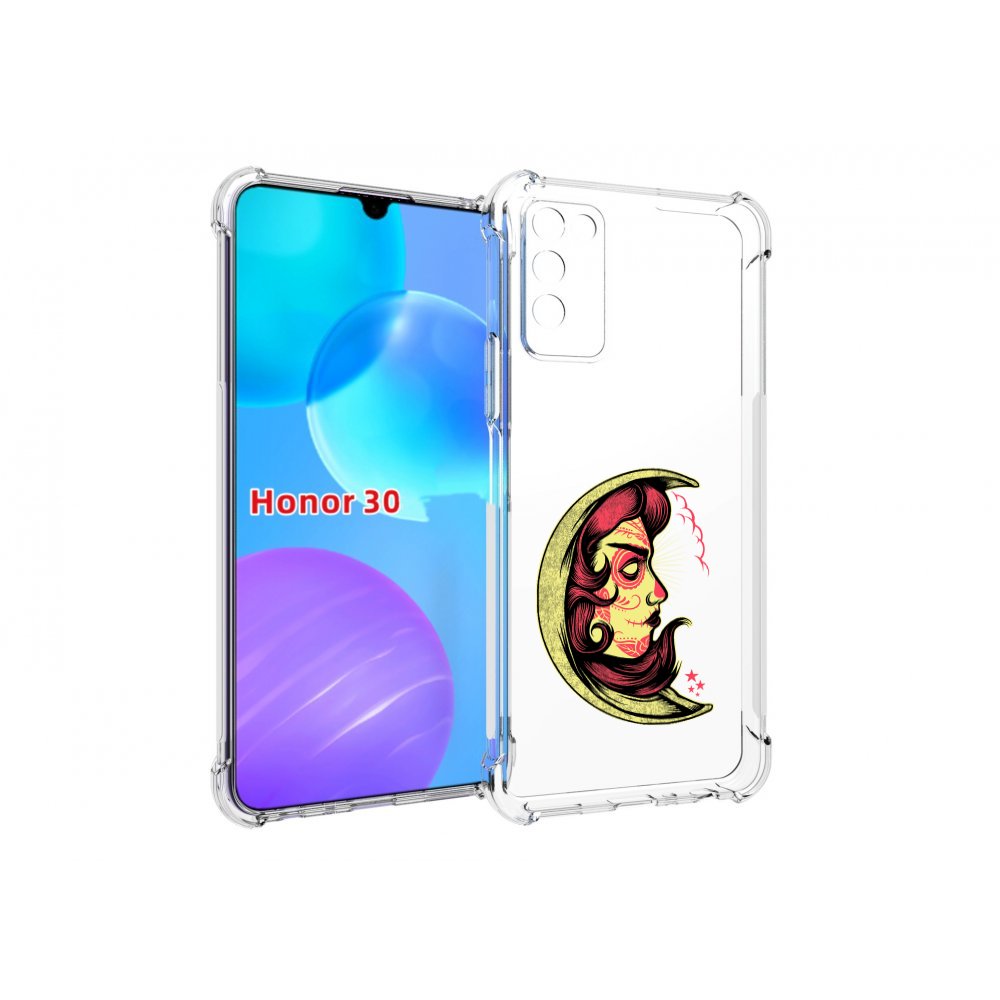 

Чехол MyPads желтый полумесяц с лицом девушки для Huawei Honor 30 Lite, Tocco