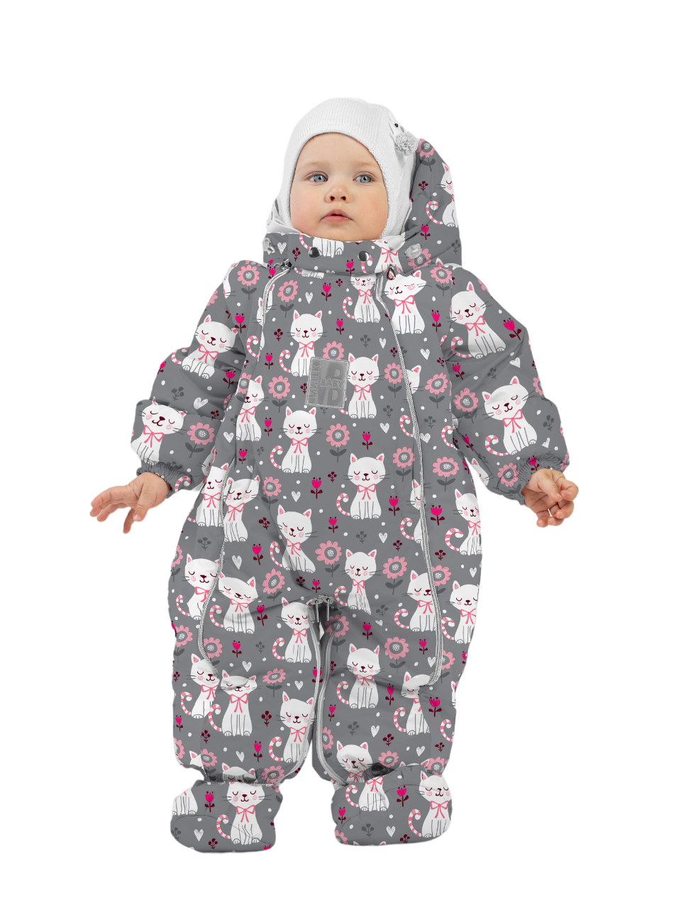 

Комбинезон-конверт Malek-Baby 163шм/2, Коты с бантом, цветы на сером, 80, Разноцветный, 163шм/2