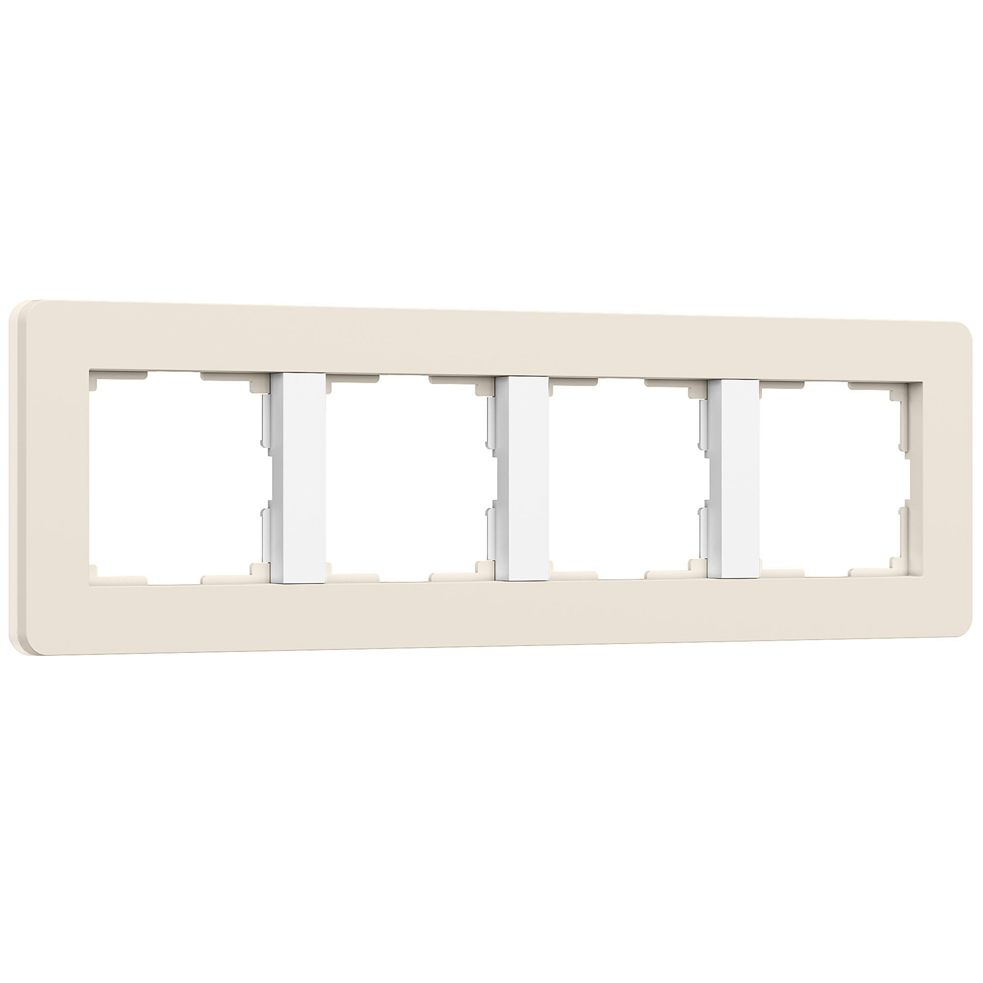 

Рамка для розетки и выключателя на 4 поста Werkel Split W0043066 soft-touch айвори/белый, Бежевый;белый, Split