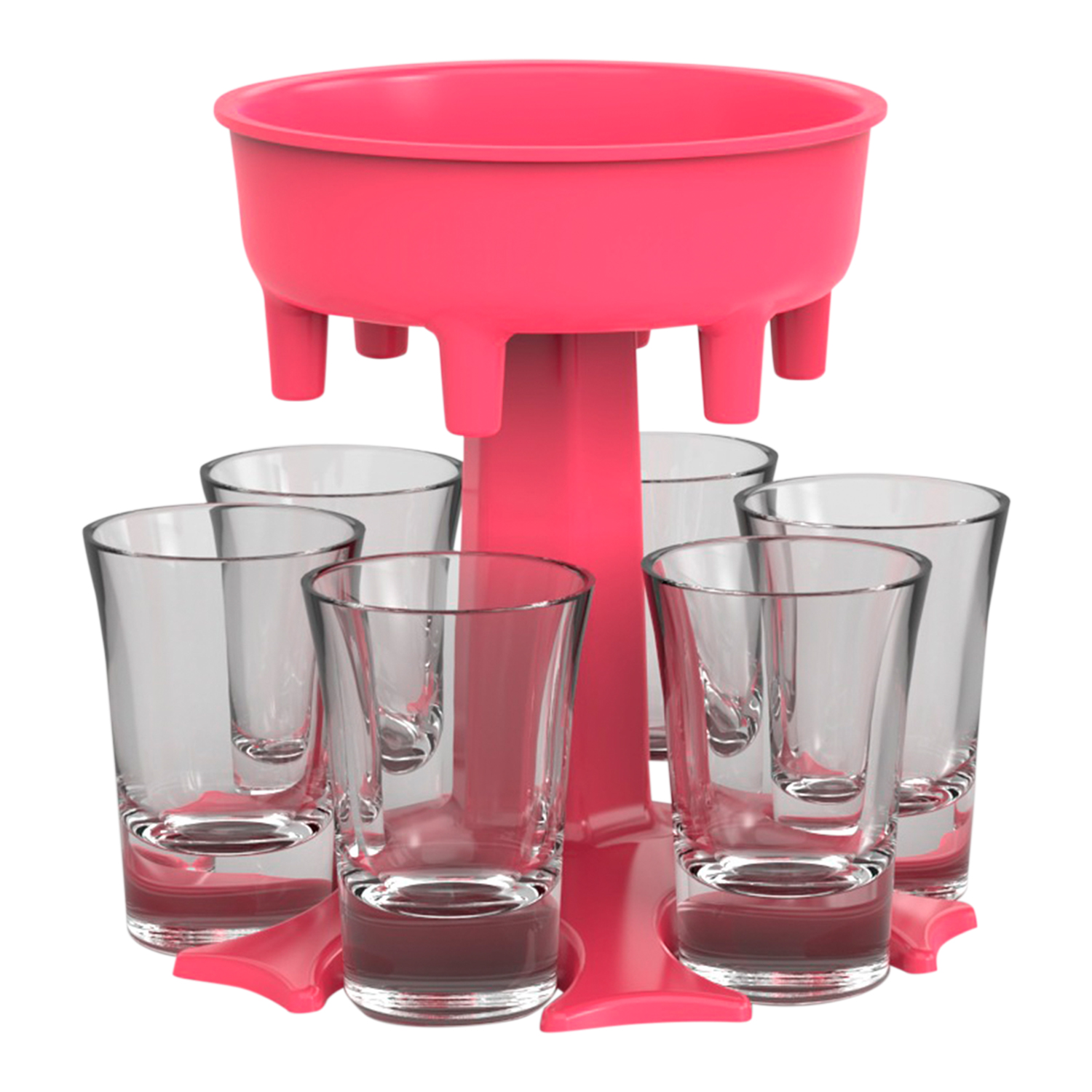 фото Подставка для розлива напитков, 6 рюмок, 13,5х13,5 см, розовый бух и бах bb-stnd1-01