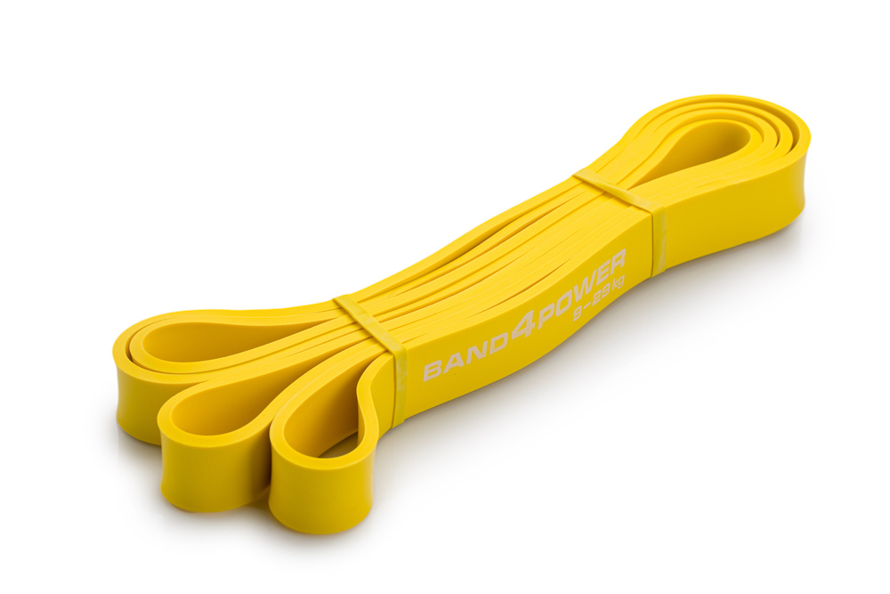 фото Фитнес резинка band4power, эспандер ленточный - петля, латекс (нагрузка 9-29 кг), желтый