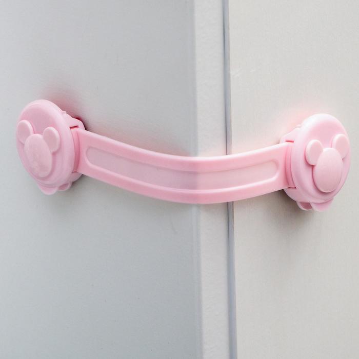 Крошка Я Блокиратор двери гибкий, набор 2 шт., цвет розовый блокиратор классический для дверей и шкафов крошка я набор 3 шт