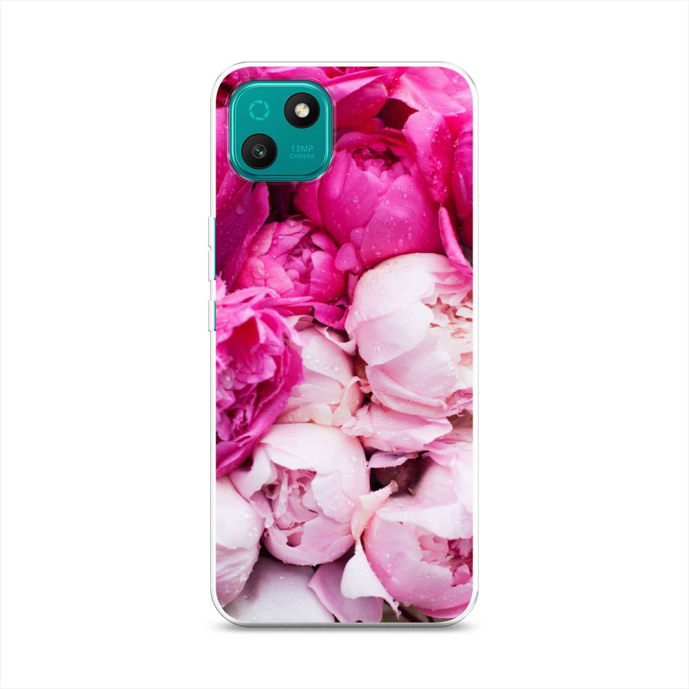 

Чехол Awog на Wiko T10 "Пионы розово-белые", Разноцветный