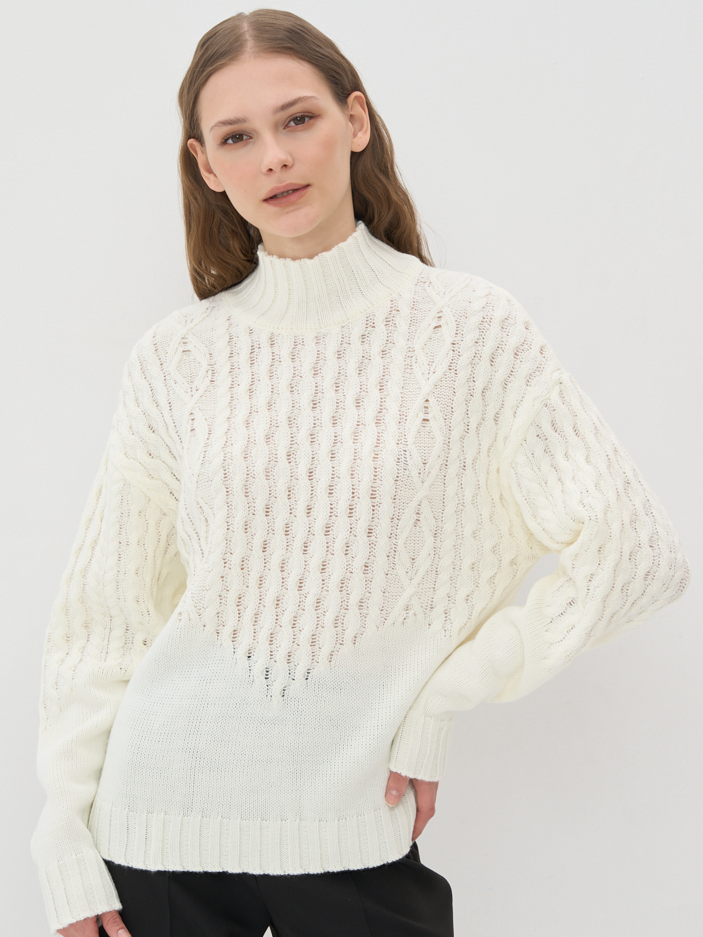 

Свитер женский BE YOU 7232-40200 белый 50-52 RU, 7232-40200