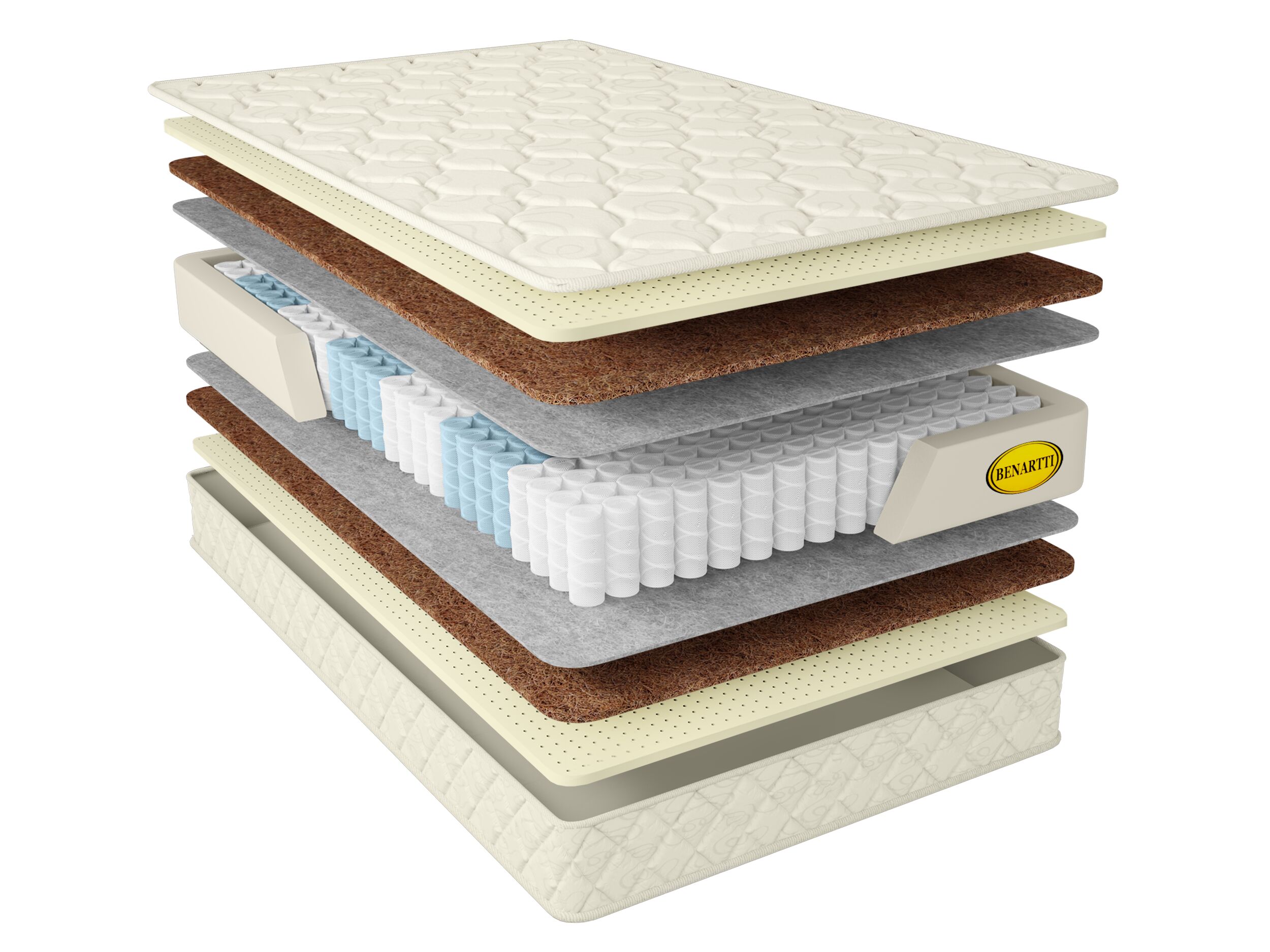 

Матрас Benartti Premium Prime Mini S1000 95х190, Бежевый;белый;серый;серебристый, Prime Mini S1000