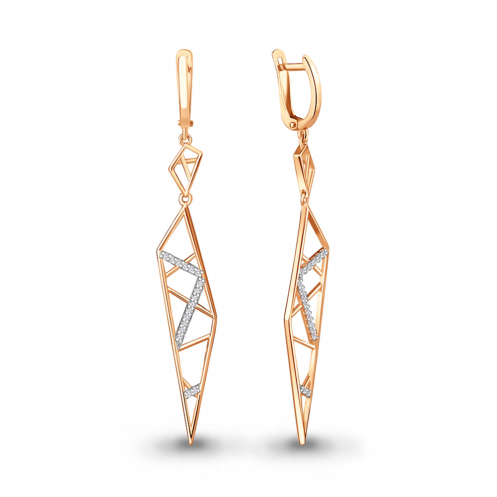 

Серьги из серебра с фианитом Aquamarine 45462А_925_з, 45462А_925_з