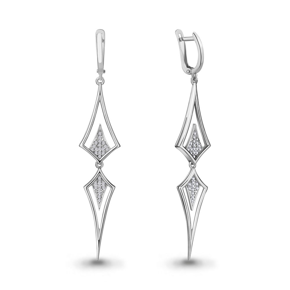 

Серьги из серебра с фианитом Aquamarine 45467А_925_р, 45467А_925_р