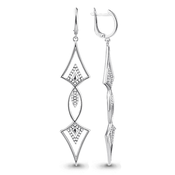 

Серьги из серебра с фианитом Aquamarine 45468А_925_р, 45468А_925_р