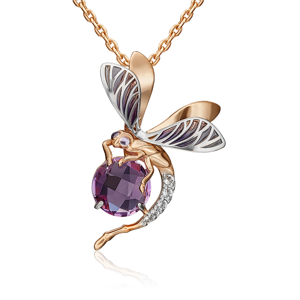 

Подвеска из золота PLATINA jewelry 03-3144-00-225-1111-57, аметист/эмаль/топаз, 03-3144-00-225-1111-57