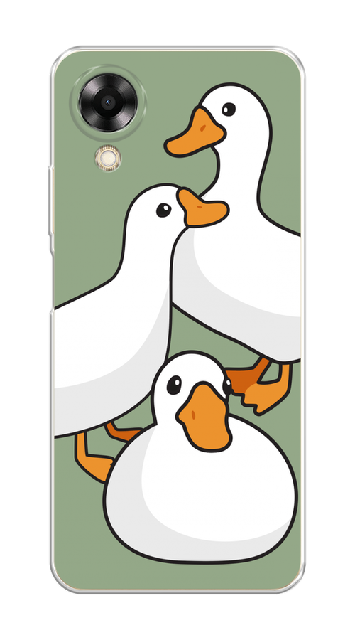 

Чехол на Oppo A17K "Утиное трио", Оранжевый;белый;серый, 2512850-1