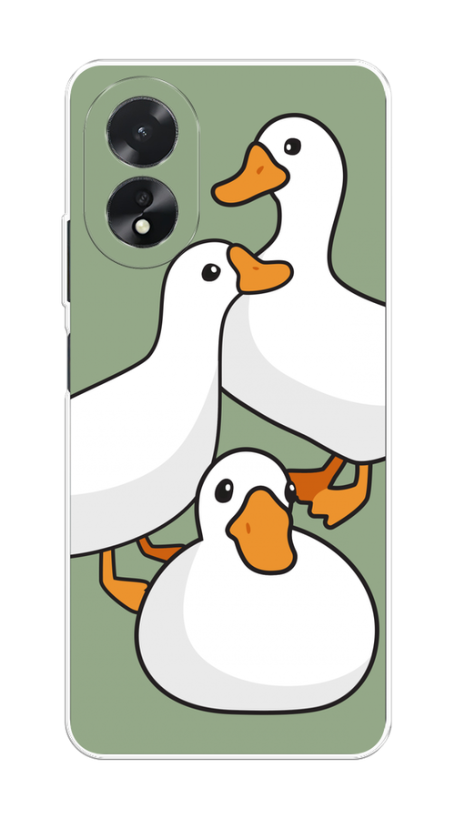 

Чехол на Oppo A38/A18 "Утиное трио", Оранжевый;белый;серый, 2515450-1