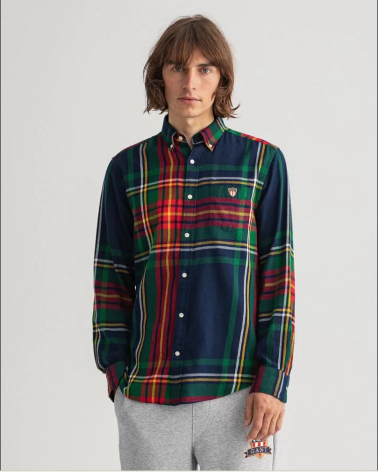 

Рубашка мужская GANT 3040430 синяя S, Синий, 3040430