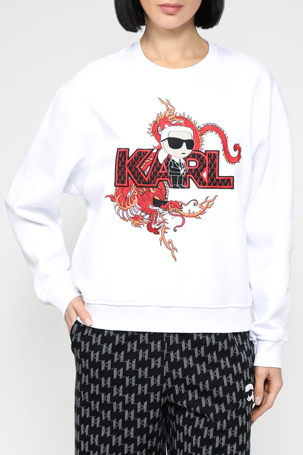

Свитшот женский Karl Lagerfeld 240W1810 белый M, 240W1810