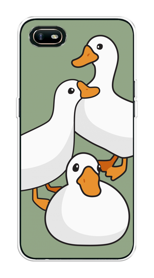 

Чехол на Oppo A1k "Утиное трио", Оранжевый;белый;серый, 252150-1
