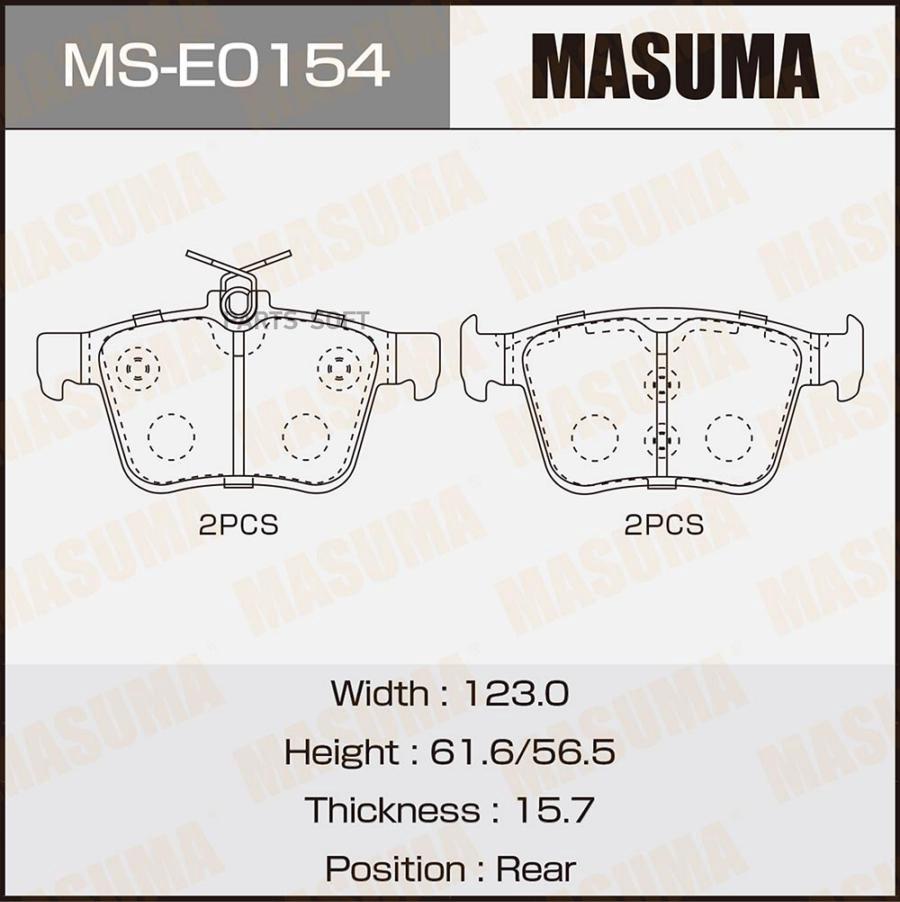 

Комплект тормозных колодок Masuma mse0154