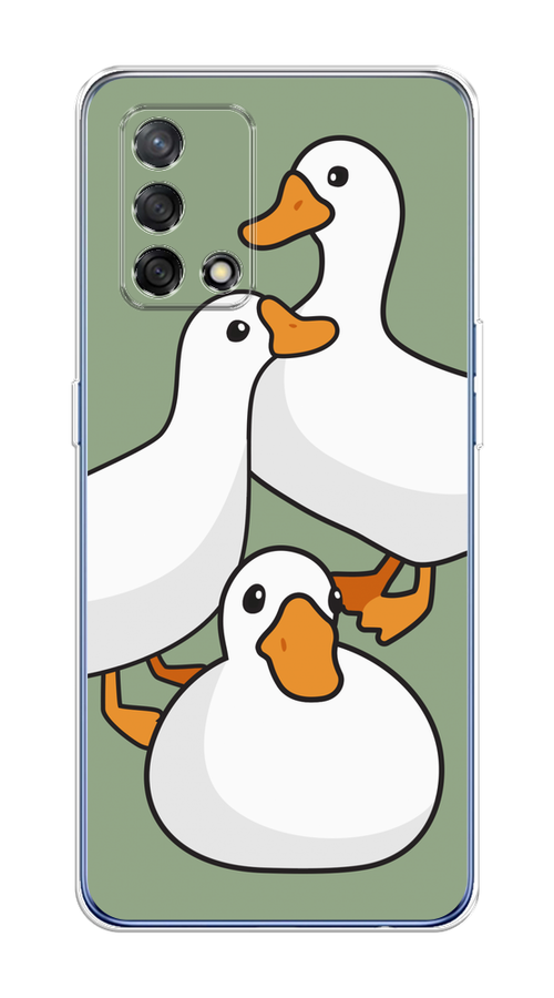 

Чехол на Oppo A74 4G/F19 "Утиное трио", Оранжевый;белый;серый, 256050-1