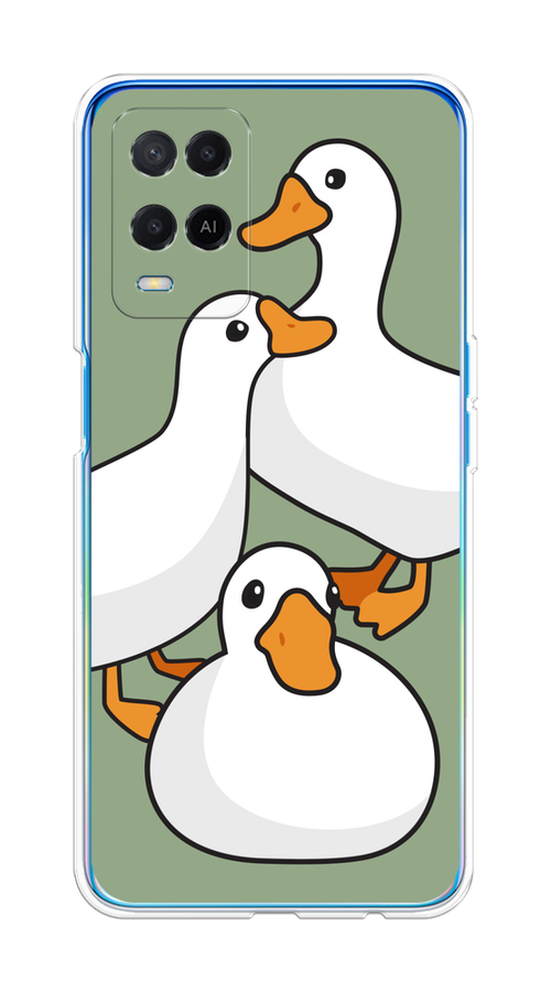 

Чехол на Oppo A54 "Утиное трио", Оранжевый;белый;серый, 256150-1