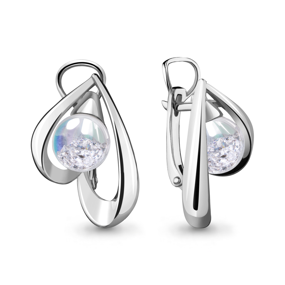 

Серьги из серебра с фианитом Aquamarine 45477П_925_р, 45477П_925_р