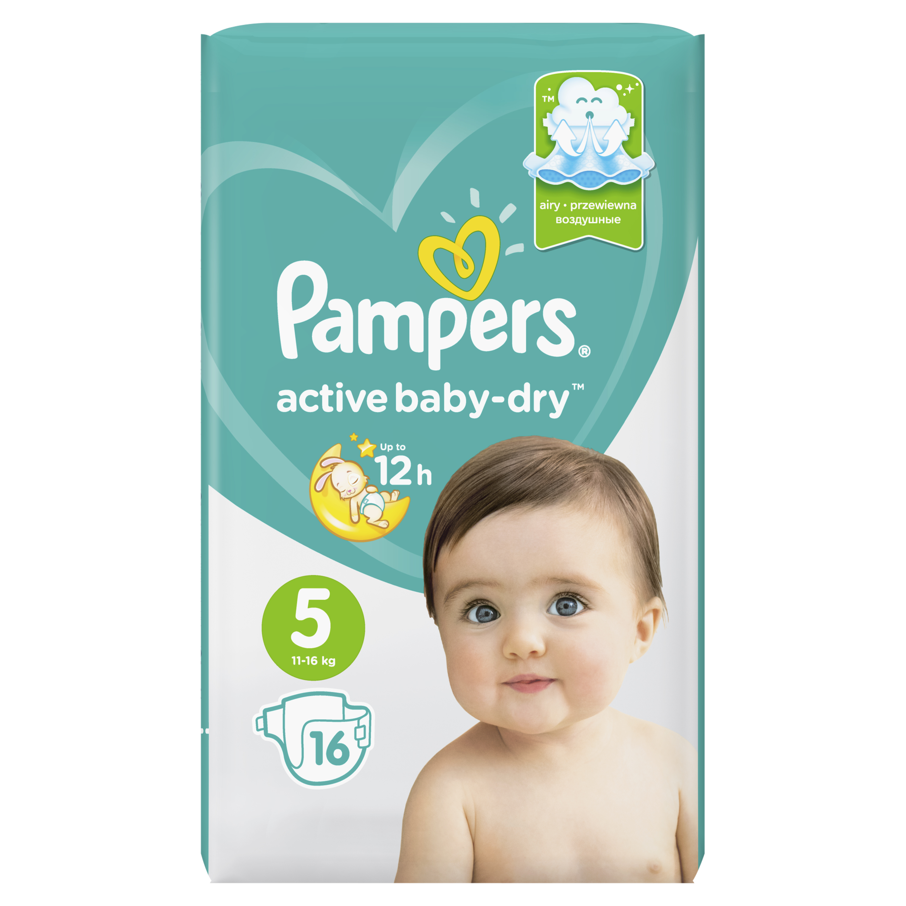 фото Подгузники pampers active baby-dry junior (11-16 кг) 16 шт.
