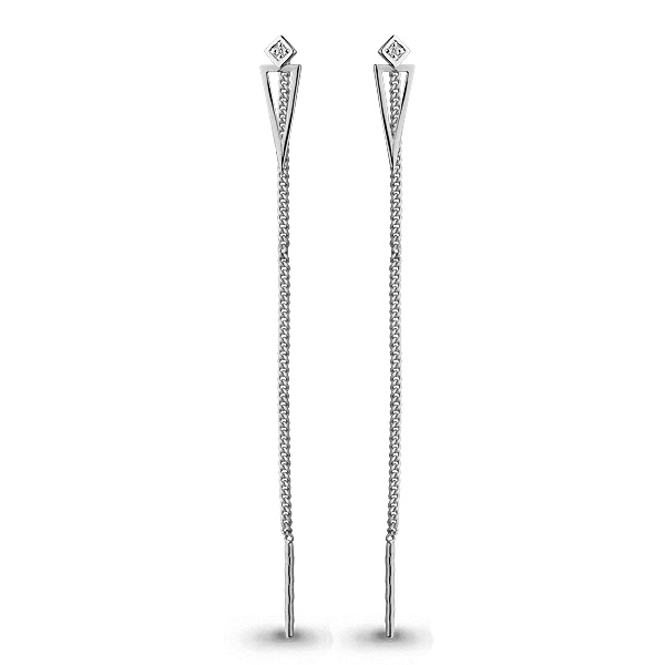 

Серьги из серебра с фианитом Aquamarine 45487А_925_з, 45487А_925_з
