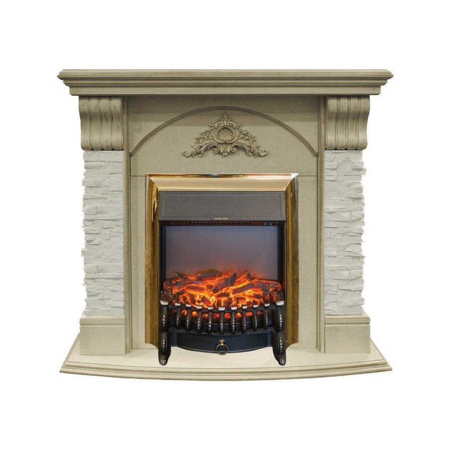 

Электрокамин Real Flame Athena WT-619G с очагом Fobos s Lux Brass